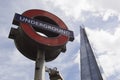 London Underground sign and Shard