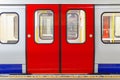 London underground train carriage waiting to depart Royalty Free Stock Photo