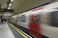 London underground tube platform in busy hour Royalty Free Stock Photo