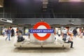 London Underground Tube station Metro symmetry Canary Wharf Jubilee Line Royalty Free Stock Photo