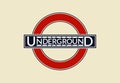 London Underground vintage sign circle logo isolated Royalty Free Stock Photo