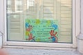 London, United Kingdom - April 29, 2020: Hand drawn poster with thank you note to NHS and essential workers displayed at house in
