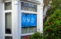 London, United Kingdom - April 04, 2020: Hand drawn poster with thank you note to NHS National Health Service displayed at house