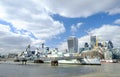 HMS Belfast museum on Thames river