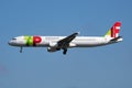 TAP Air Portugal passenger plane at airport. Schedule flight travel. Aviation and aircraft. Air transport. Global international