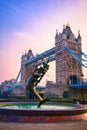 Tower Bridge and the River Thames in London, UK