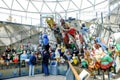 The world`s largest collection of ships` figureheads in the gallery beneath the holds of Cutty Sark museum