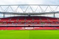 London, United Kingdom - AUG 31,2019: A picture of empty Emirates Stadium during weekend which open for tourist to visit. Its a Royalty Free Stock Photo