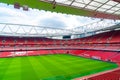 London, United Kingdom - AUG 31,2019: A picture of empty Emirates Stadium during weekend which open for tourist to visit. Its a