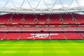 London, United Kingdom - AUG 31,2019: A picture of empty Emirates Stadium during weekend which open for tourist to visit. Its a Royalty Free Stock Photo