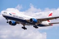 British Airways Boeing 777 airplane at London Heathrow Royalty Free Stock Photo