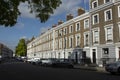 London, United Kingdom. August 22, 2009 -Row of characteristic English houses Royalty Free Stock Photo