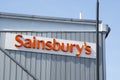 London, United Kingdom. August 22, 2009 -Sainsbury's supermarket sign, a large British food retailer, summer day Royalty Free Stock Photo