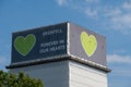 Forever in our hearts support banner on the Grenfell tower Royalty Free Stock Photo