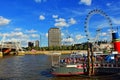 Scenic view of Thames River and South Bank London Royalty Free Stock Photo