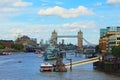 Thames River and Tower Bridge scenic view Great Britain