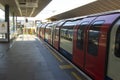 London, United Kingdom. August 22, 2009 - Train departing from an underground Tube Station in London, England