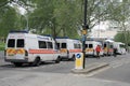 London/United Kingdom - 16/06/2012 - British Metropolitan Police Vans in a Line