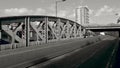 Cars driving on the Lord Hill's Bridge