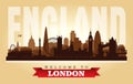 London United Kingdom city skyline vector silhouette