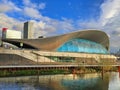 London, United Kingdom - December 20, 2019:  The Aquatics Centre at the new Queen Elizabeth Olympic Park on April 16, 2014, Royalty Free Stock Photo