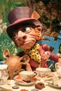 Mad Hatter and Dormouse during a tea party