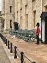 London/United Kingdom: English guard in front of tower of london - treasury