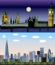 London, United Kingdom, Europe - Day to Night Vector Kit