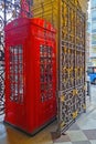 London, United Kingdom, February 6, 2022: the famous telephone booth on the streets of London.