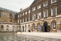 London, United Kingdom - February 01, 2019: Guy`s Campus of King`s College - empty square with entrance to Guys chapel - one of