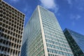 London, United Kingdom - February 02, 2019: Looking up modern skyscrapers - Westminster City Hall at 64 Victoria street, blue sky Royalty Free Stock Photo