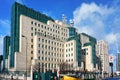 London, United Kingdom - February 02, 2019: SIS building as seen from Vauxhall station. Secret Intelligence Service or MI6 is Royalty Free Stock Photo