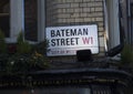 London, United Kingdom, February 7th 2019, Sign for Bateman St