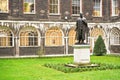 London, United Kingdom - February 01, 2019: William Morris, 1st Viscount Nuffield statue in garden of Guy`s Hospital, he was well