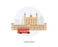 London, United Kingdom flat icons design travel Royalty Free Stock Photo