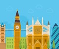 London, United Kingdom flat icons design travel