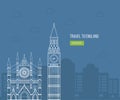 London, United Kingdom flat icons design travel Royalty Free Stock Photo