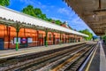 London, The United Kingdom of Great Britain: Colorful London train station Royalty Free Stock Photo