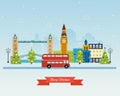 London, United Kingdom icons travel concept