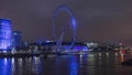 London Eye with a striking dynamic display,custom-designed for Lumiere London 2018,called Eye Love London.Time lapse video,4k,3840