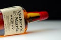 LONDON, UNITED KINGDOM - JULY 24, 2022 Bottle of the Maker`s Mark small batch bourbon whiskey produced in Loretto, Kentucky, by