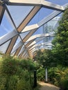 London, United Kingdom - June 29, 2019: Crossrail Place Roof Garden in Canary Wharf financial district Royalty Free Stock Photo