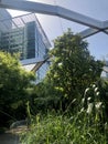 London, United Kingdom - June 29, 2019: Crossrail Place Roof Garden in Canary Wharf financial district Royalty Free Stock Photo