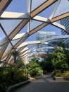 London, United Kingdom - June 29, 2019: Crossrail Place Roof Garden in Canary Wharf financial district Royalty Free Stock Photo