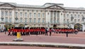 London, United Kingdom - June 29, 2010 : Queens Guards marching towards Buckingham Palace