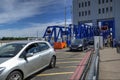 South Exit Ramp for Traffic Arriving on the Woolwich Free-Ferry with Cars and Pedestrians Exiting