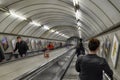 London, United Kingdom, June 2018. The London Underground escalators Royalty Free Stock Photo