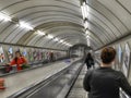 London, United Kingdom, June 2018. The London Underground escalators Royalty Free Stock Photo