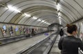 London, United Kingdom, June 2018. The London Underground escalators Royalty Free Stock Photo