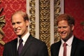 Prince Harry and prince william stock photo portrait wax figure at Madame Tussauds London